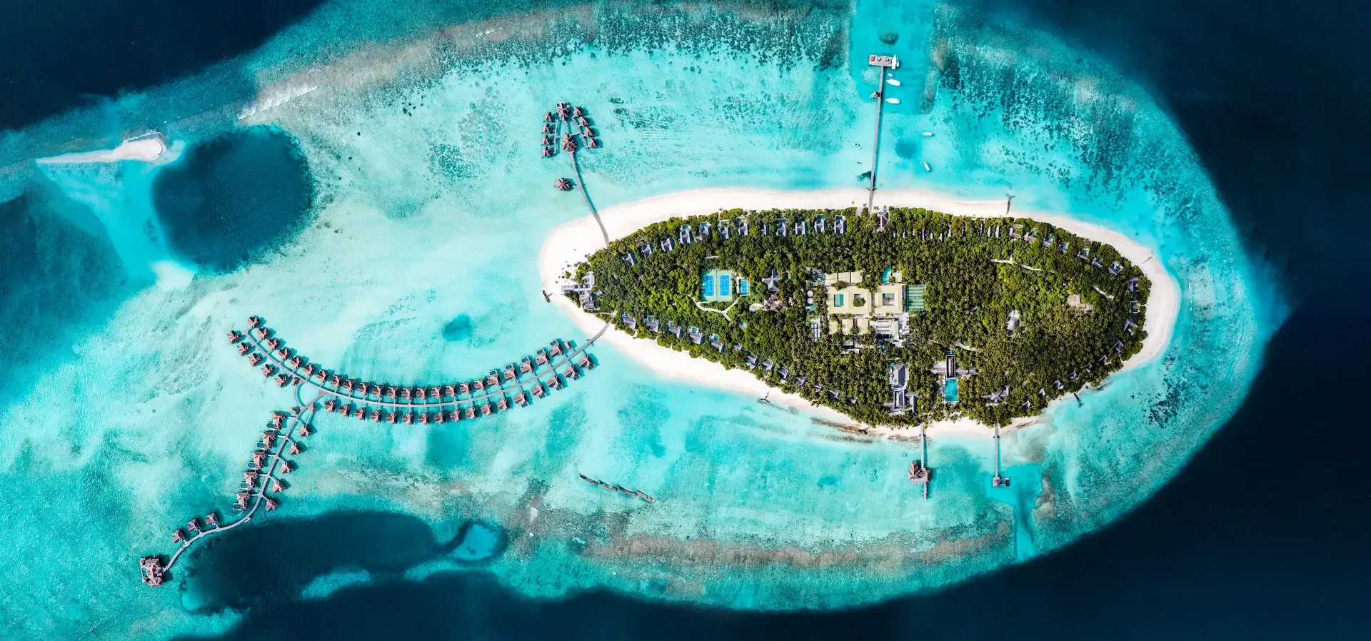 Aerial view of Maldives islands